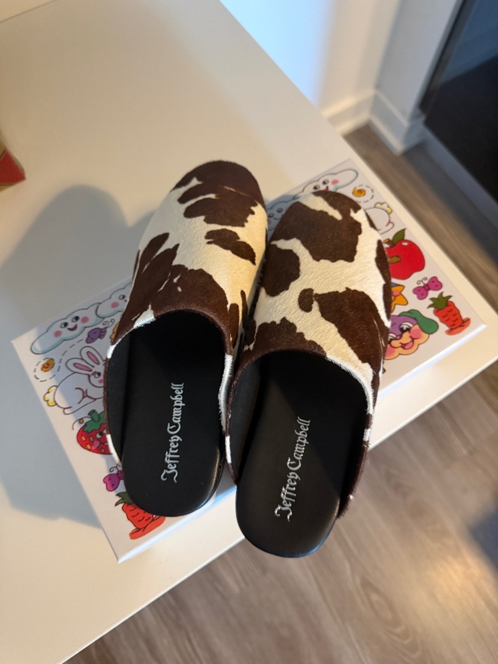 Jeffrey Campbell Gunter Printed Calf Hair Mules